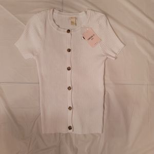 Forever 21 Girls White Sweater Top Size 13/14